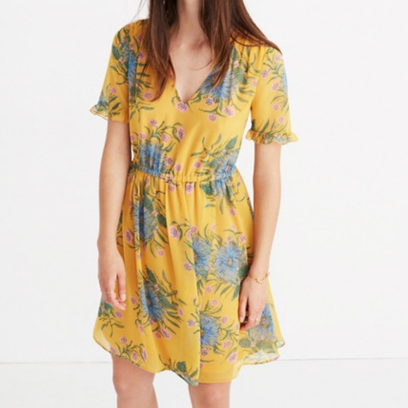 Madewell Dresses & Skirts - Madewell Sweetgrass Ruffle-Sleeve Dress